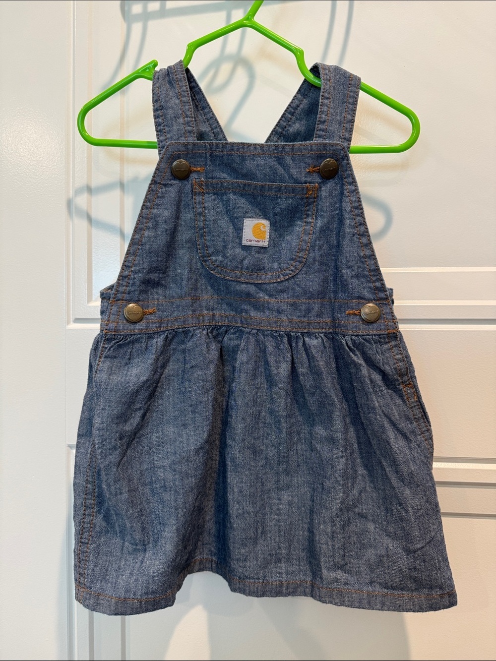 Carhartt Girls' Denim Overall Dress - Blue